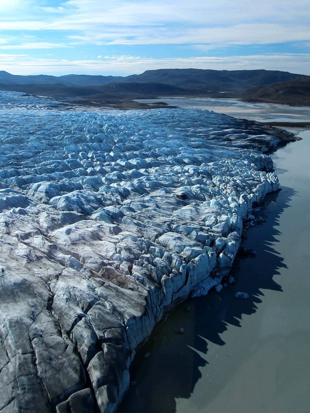 a calving glacier in western greenland