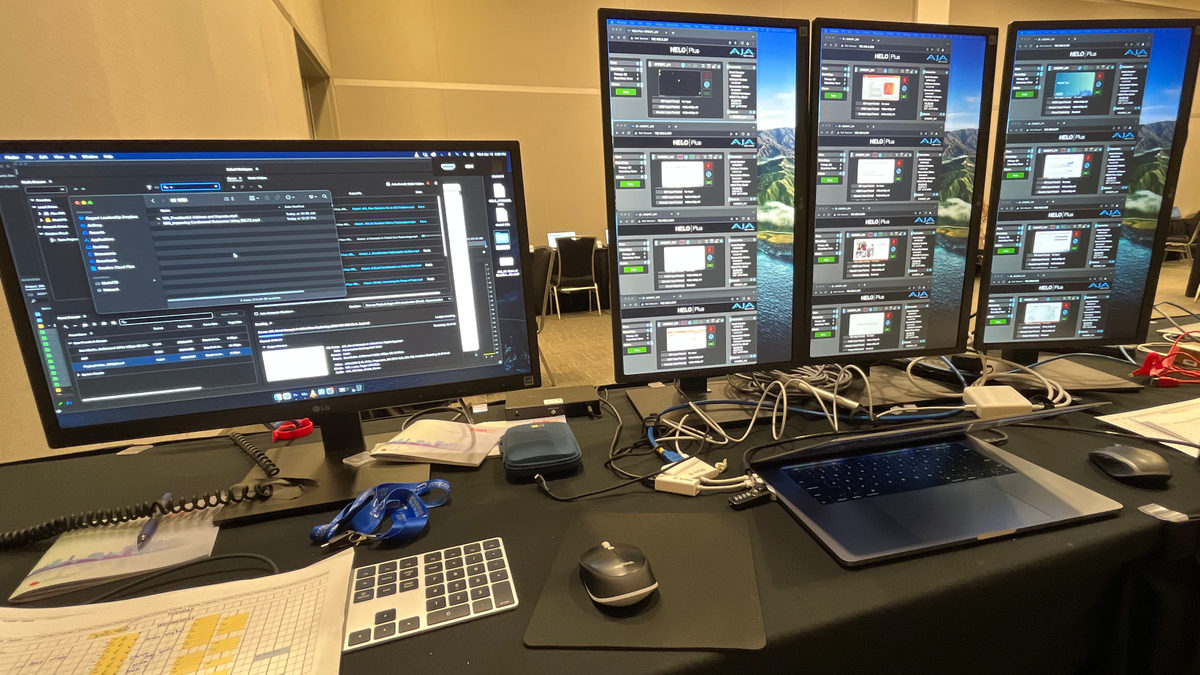 Two monitors using AJA solutions. 