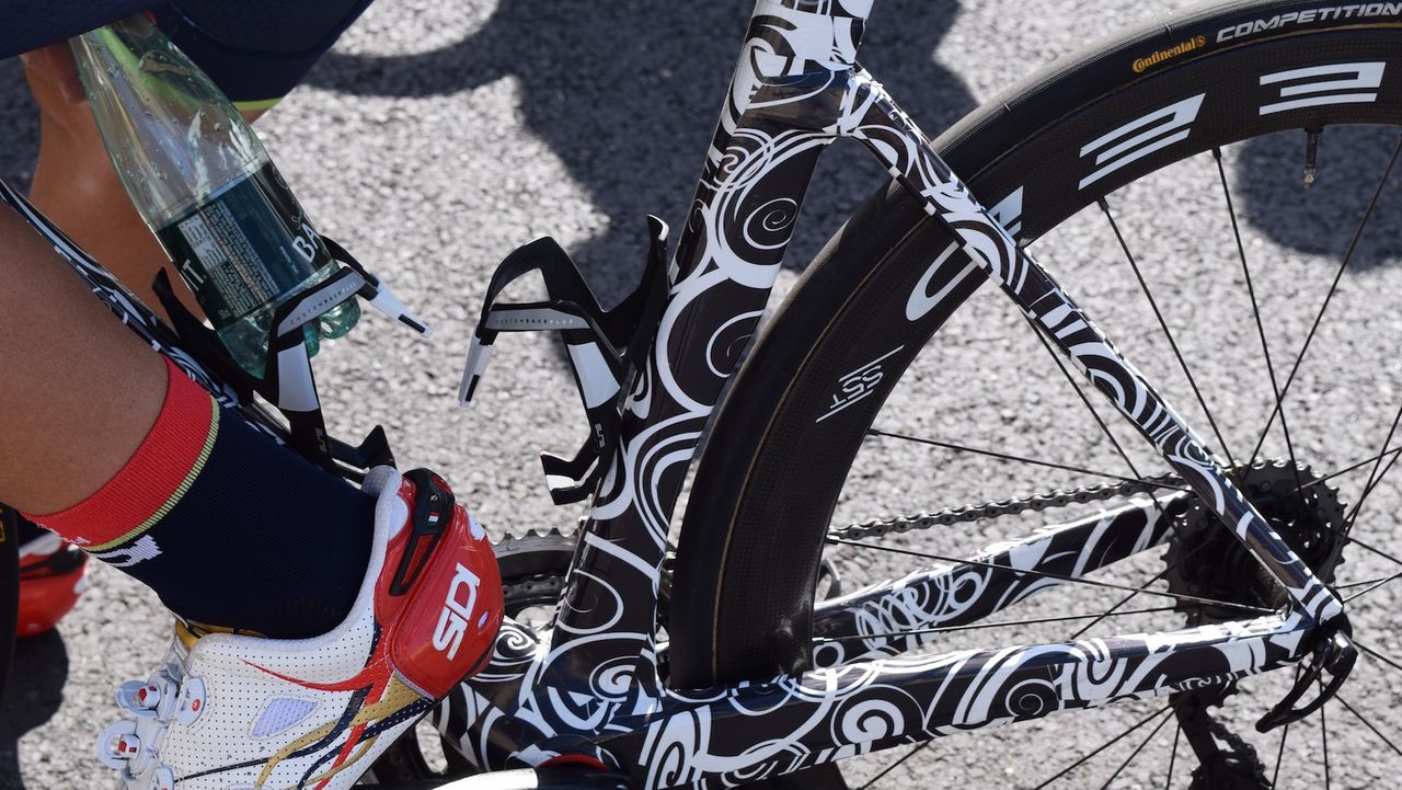 A concaved section on the lower part of the seat tube is on the current iteration of the bike