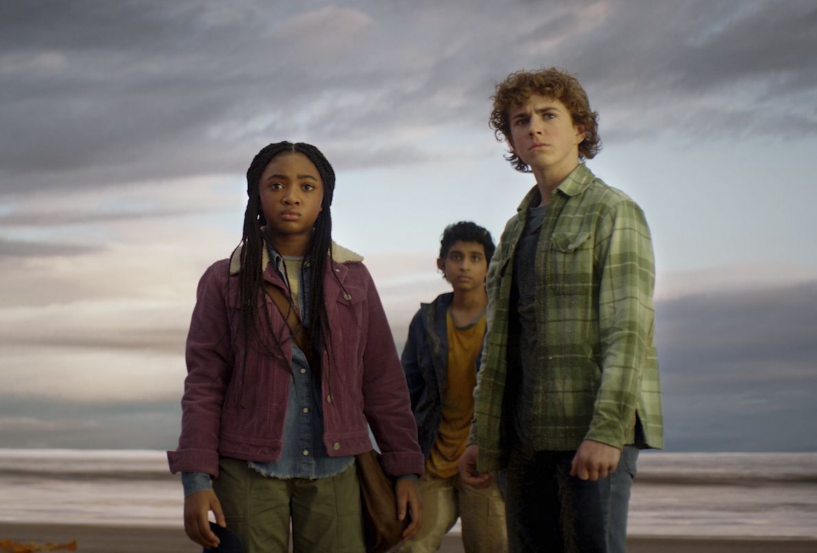 Walker Scobell, Leah Sava Jeffries and Aryan Simhadri in 'Percy Jackson and the Olympians'