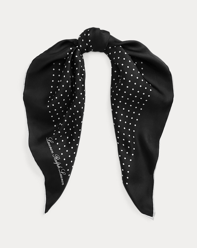 Polka Dot Silk Twill Square Scarf