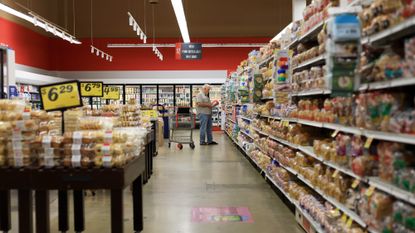 A shopper is seen at a grocery store in Miami.