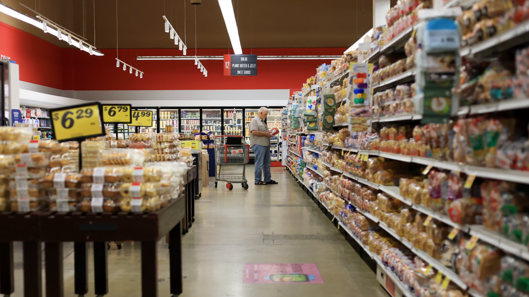 A shopper is seen at a grocery store in Miami.