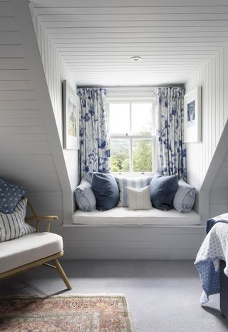window seat in Penny Kennedy's Highland cottage from Period Living