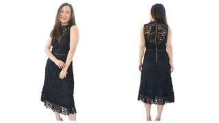 Petite Dressing black lace dress
