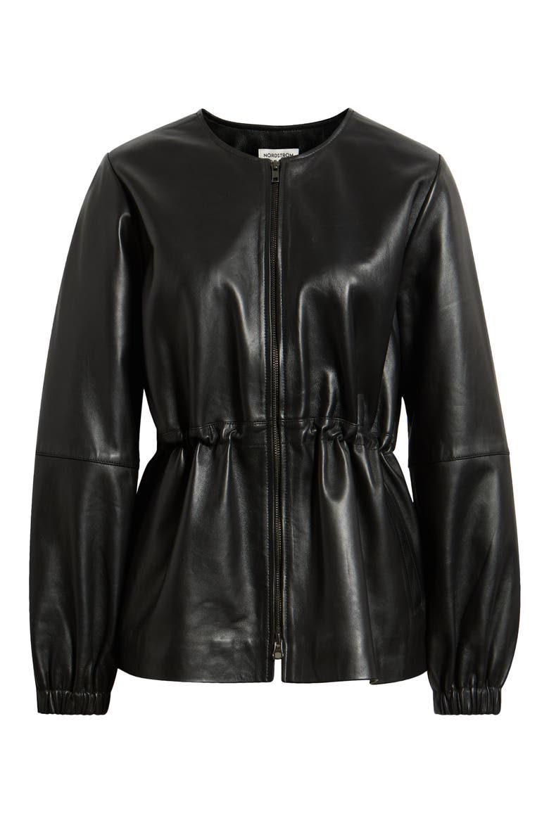 Cinch Waist Leather Jacket