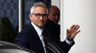 Gary Lineker arrives at the King Power Stadium to watch Leicester against Chelsea after being removed from that evening's Match of the Day by the BBC.