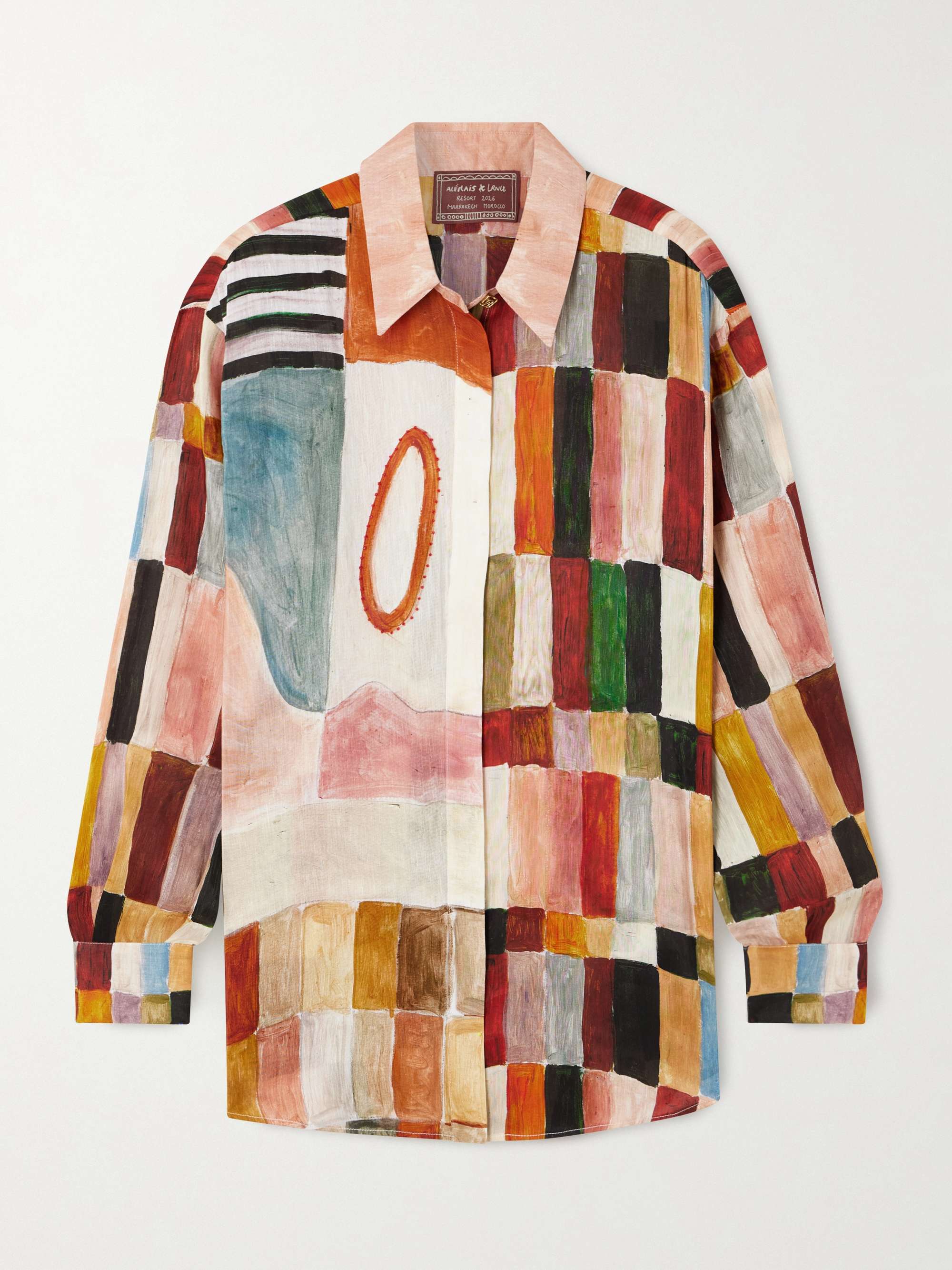 + Lrnce Majorelle Printed Linen and Silk-Blend Shirt