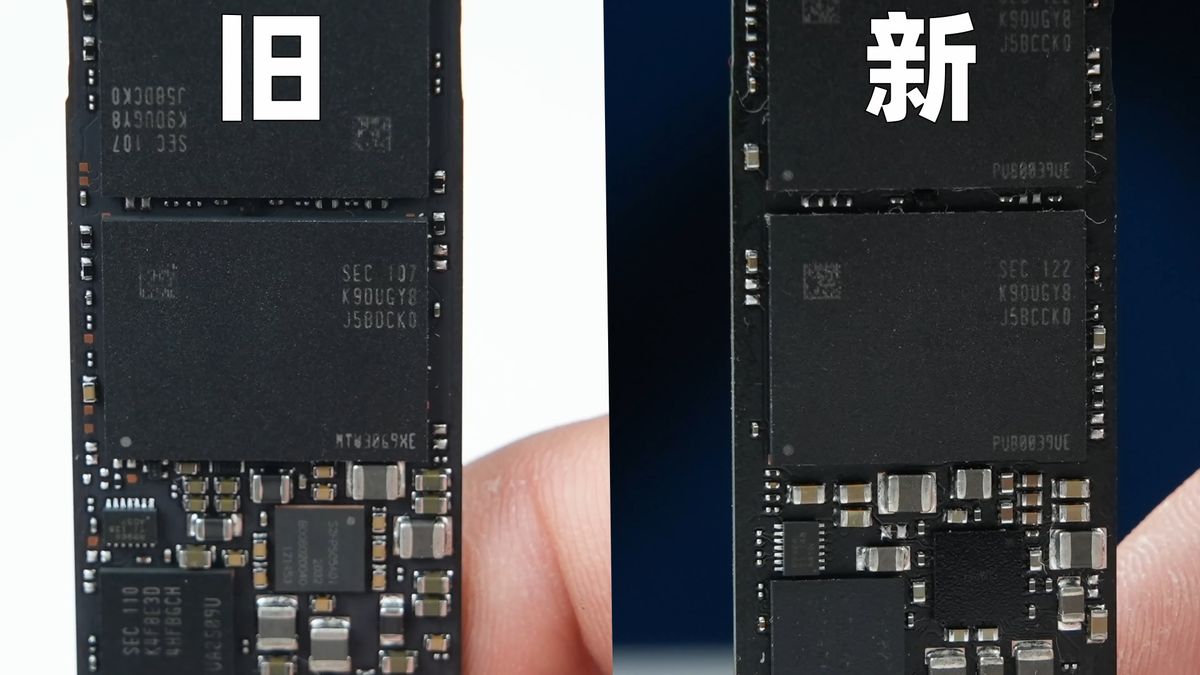 Old 970 Evo Plus (Left) vs. New 970 Evo Plus (Right)