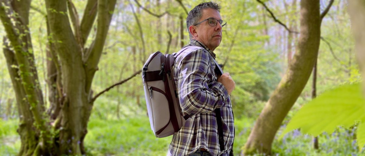 Nomatic LUMA Camera Pack worn on a man&#039;s back