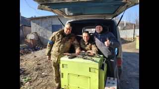 PhD student Ihor (on the right) helps keep equipment of Ukraine's defense forces in top shape.