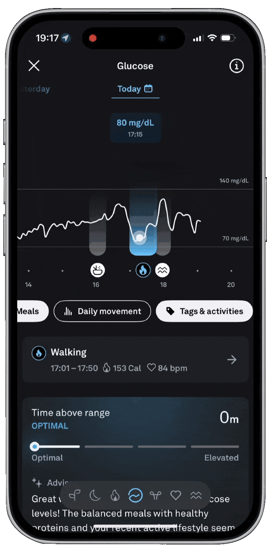 Glucose tracking with Oura and Stelo