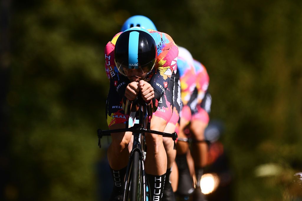 The Ribble Weldtite team go fast in the Tour of Britain team time trial