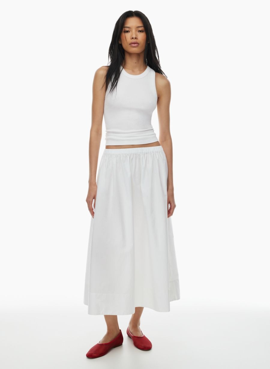 White poplin skirt