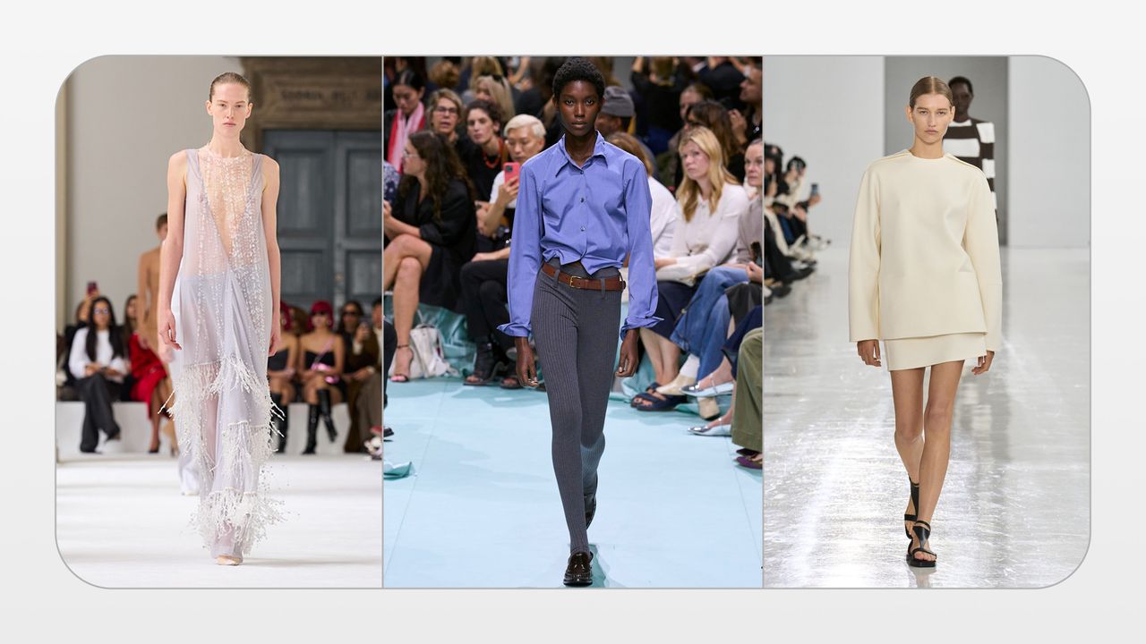 Runway imagery from the spring 2025 shows in Milan.