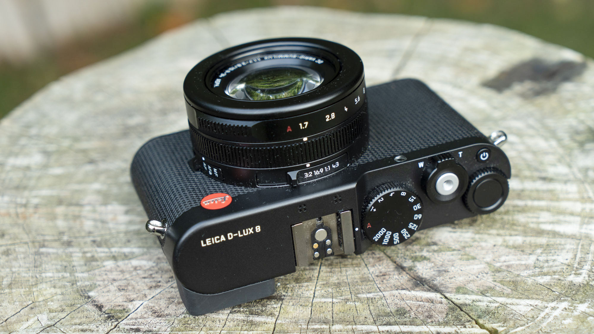 Close up of the top-plate of the Leica D-Lux 8