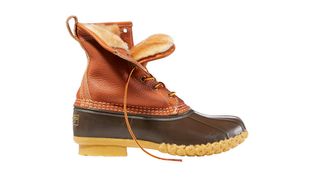 LL Bean Shearling-Lined Bean Boot on white background
