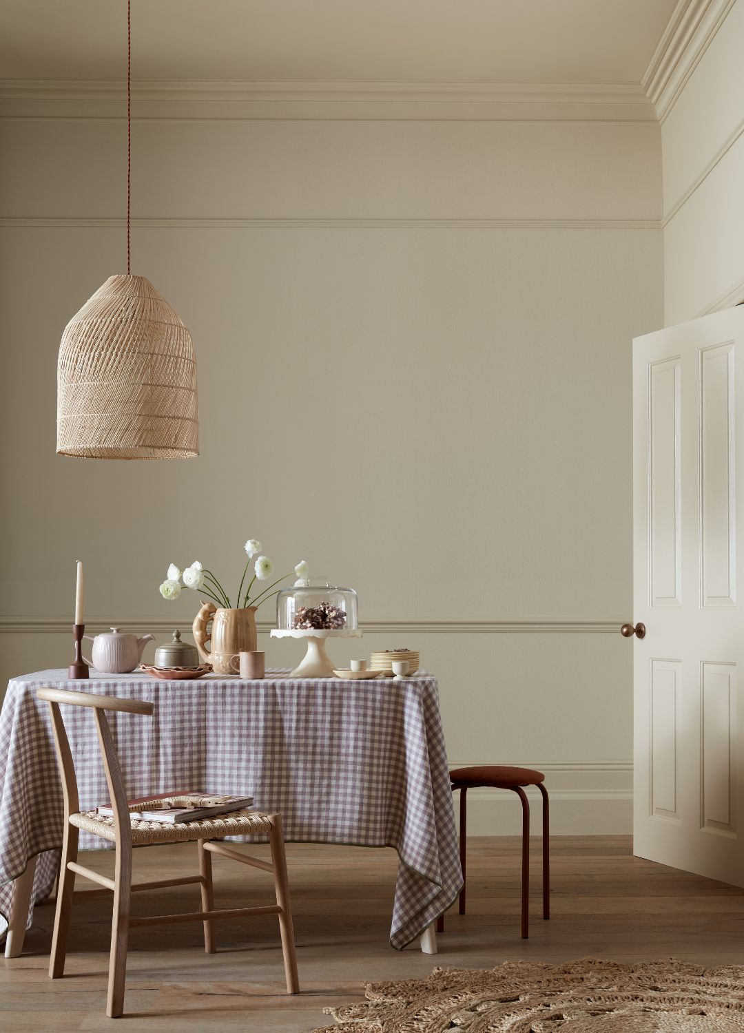 dining room with beige coloured walls