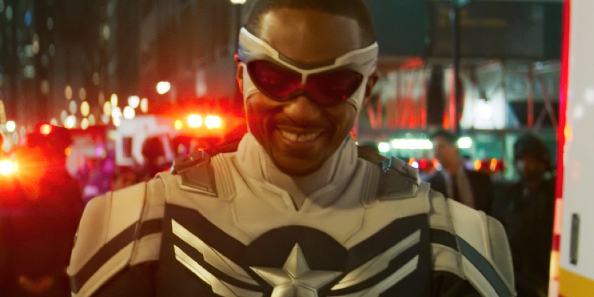 Sam Wilson in his Captain America suit in The Falcon and the Winter Soldier.