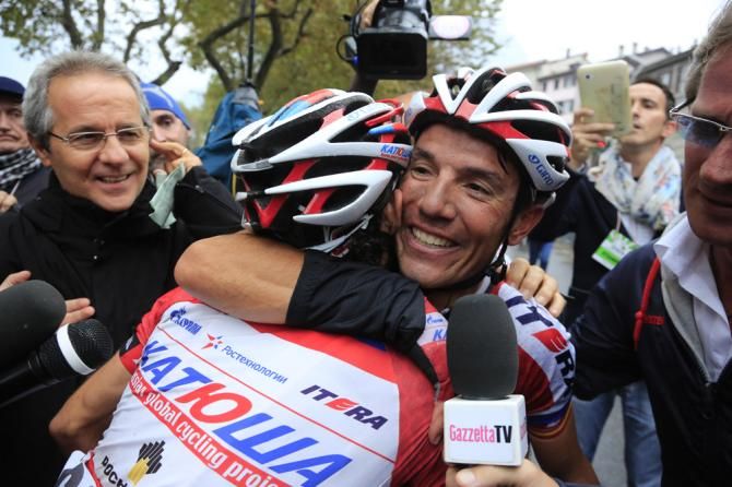 Joaquim Rodriguez (Katusha) and his Katusha teammates
