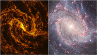 M83 in two different wavelengths side-by-side. 