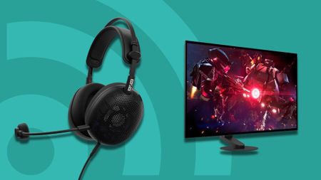 The Inzone H6 Air headset and Inzone M10S II gaming monitor on a blue background.