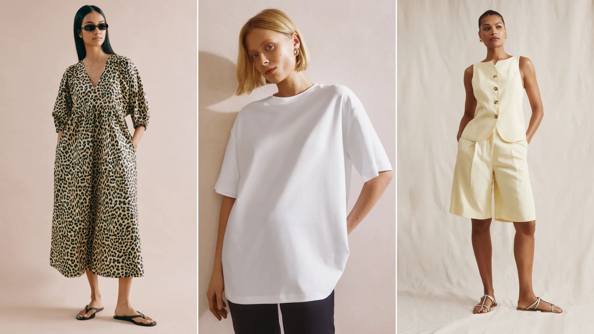 Three models wear clothes from Albaray