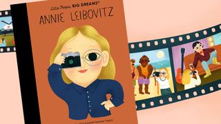 Cover and spread from Little People, Big Dreams book on Annie Leibowitz