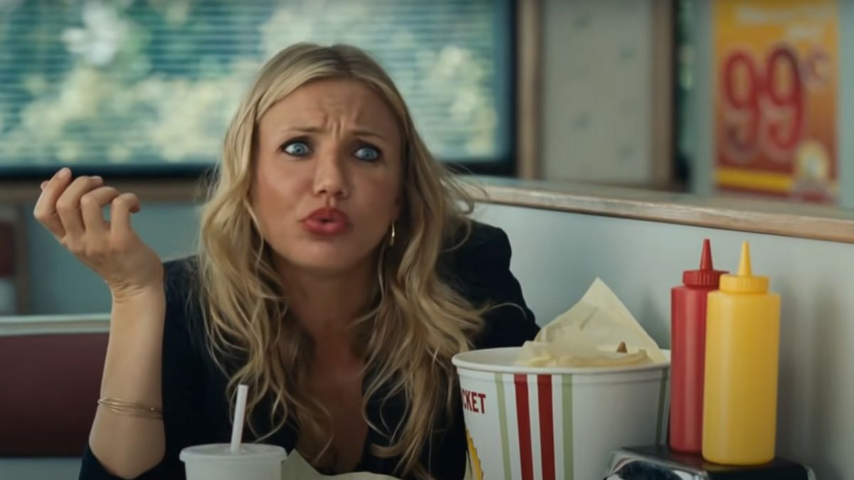 Cameron Diaz pulls a face of sarcasm in Bad Teacher.