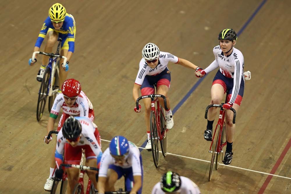 Katie Archibald and Manon Lloyd won despite a nasty crash during the race