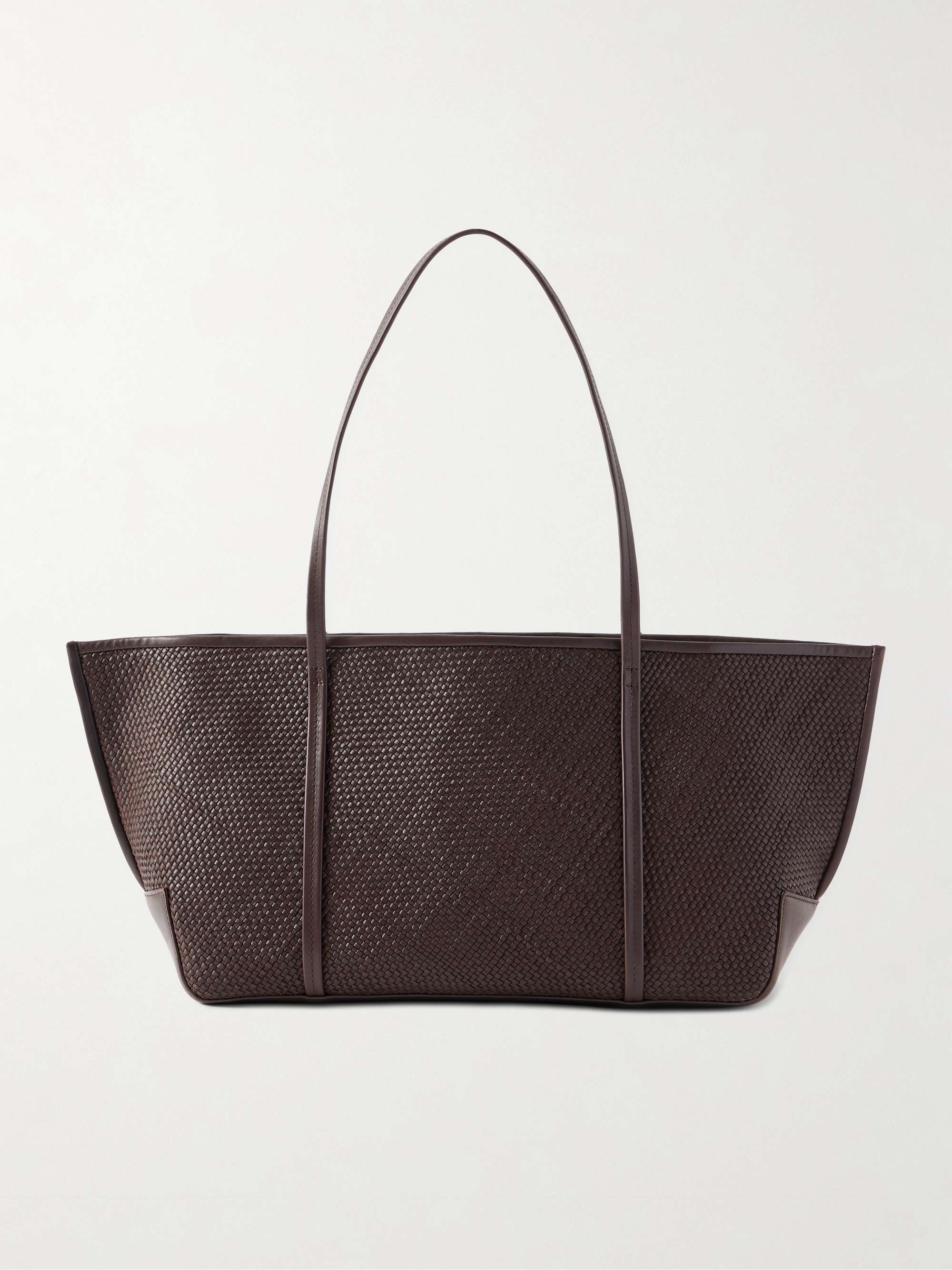 bateau woven leather tote bag
