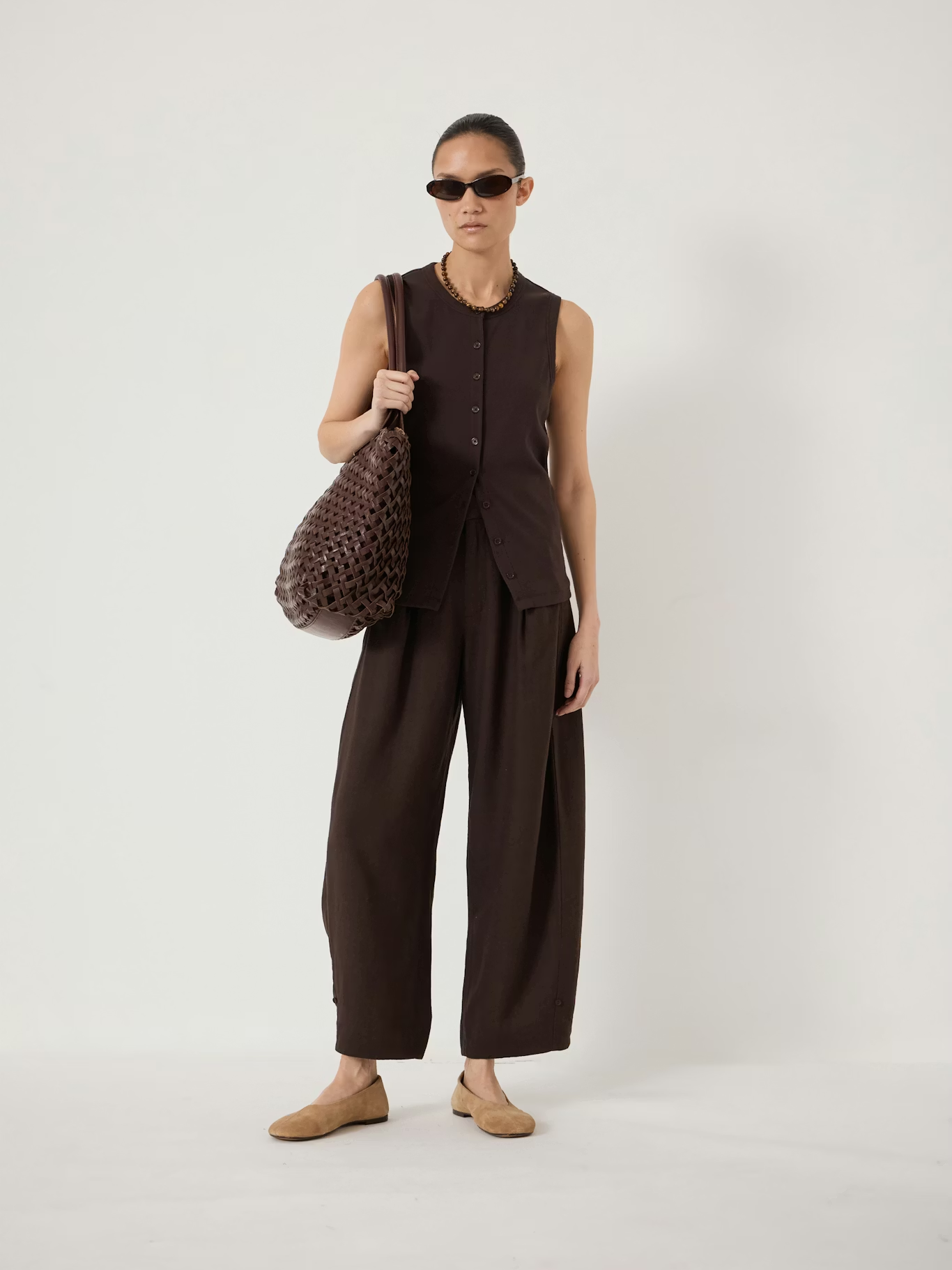 HUSH, Dania Linen Blend Barrel Leg Trousers