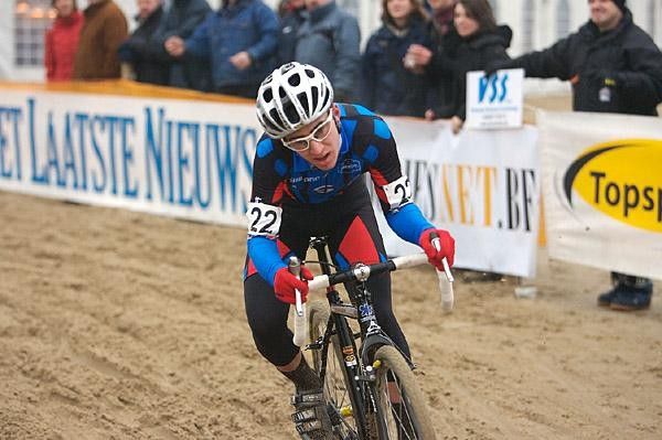 Steve Fisher (Rad Racing Northwest) in his Team USA skinsuit at the Hofstade World Cup