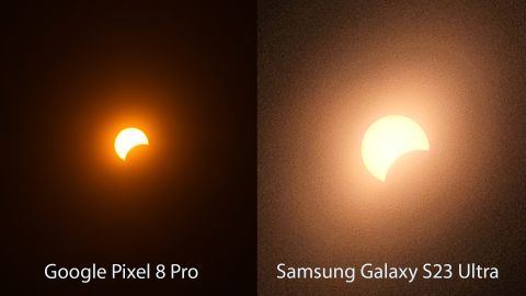 I shot the eclipse with an iPhone 15 Pro Max, Google Pixel 8 Pro and a ...