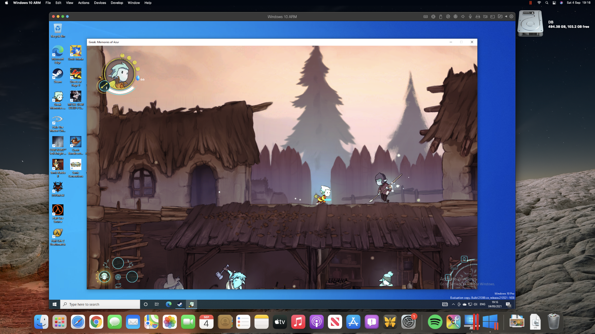 Greak running in Parallels Desktop on a Mac mini M1