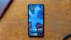 A top down view of Google's Pixel 5 smartphone