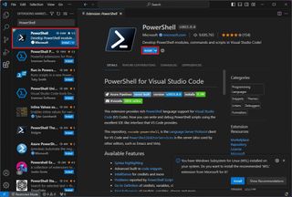 VS Code install PowerShell