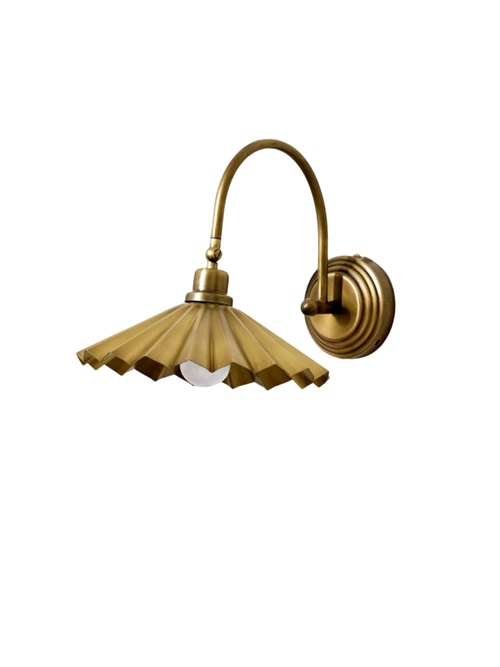 Brass Pleat Plug-In Sconce