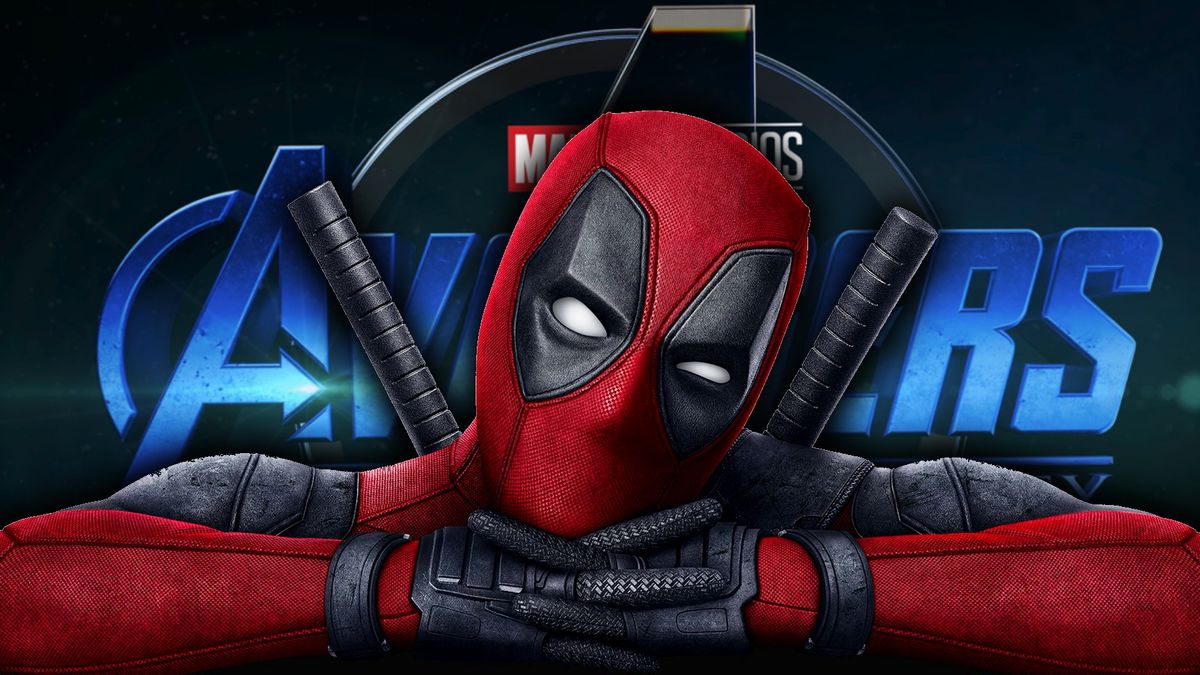 Deadpool promo image with Avengers: Kang Dynasty logo