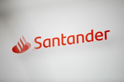 Santander logo on white surface