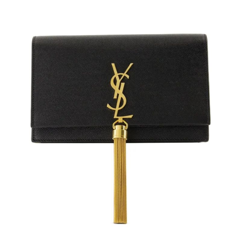 YSL black tassel Kate Clutch bag