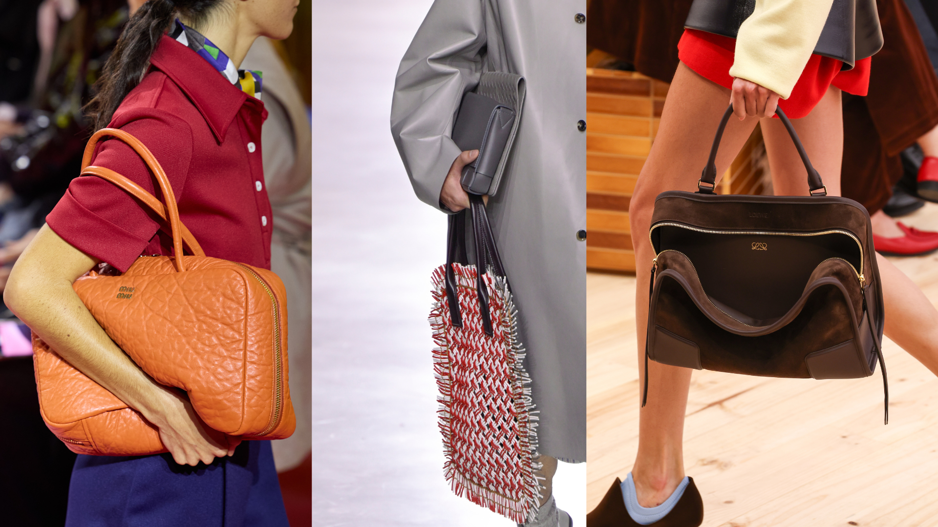 Miu Miu, Bottega Veneta and Loewe square tote bags