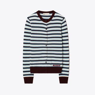 Cashmere Stripe Tennis Cardigan