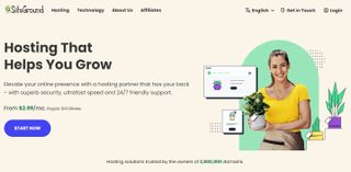 An image of SiteGround's home page