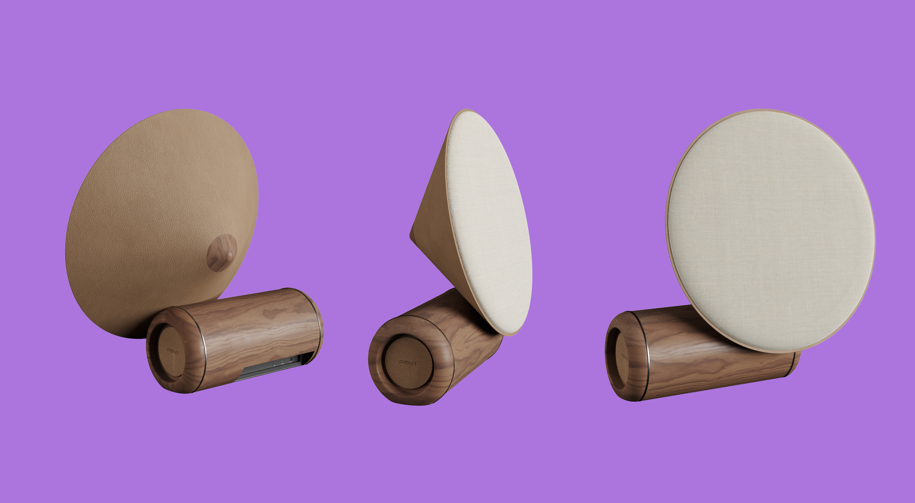 Three views of the Gulia speaker from Pent Audio