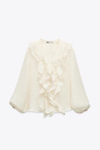 ZARA Ruffled Shirt Zw Collection