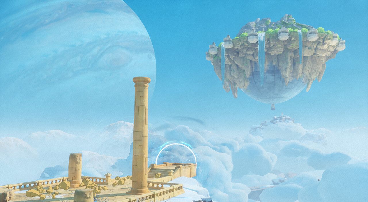 sky island and other ruins above clouds in Euorpa