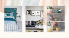Collage of interior images to support interior design tricks to refresh a room