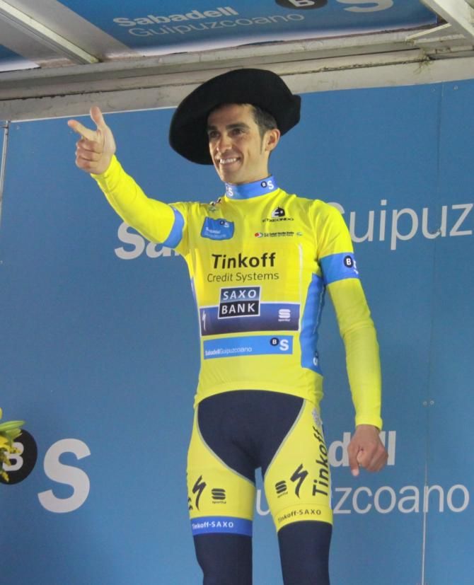 Alberto Contador on the podium