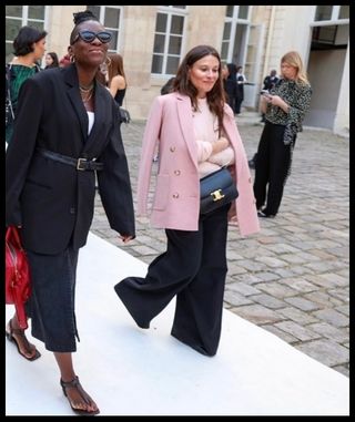 Nikki Ogunnaike and Sara Holzman at Fashion Week